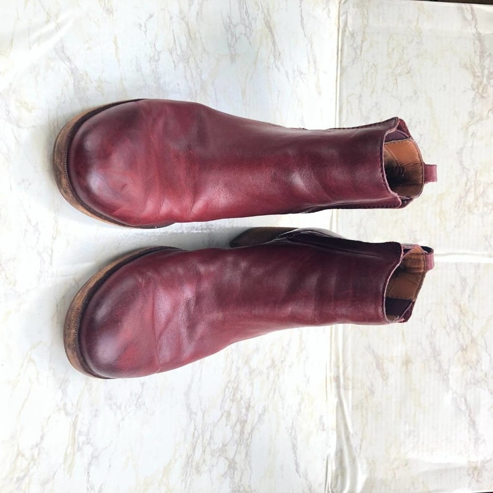 Korkease Mindo Burgundy Leather Heeled Chelsea Ankle Boot 9M - Picture 2 of 13